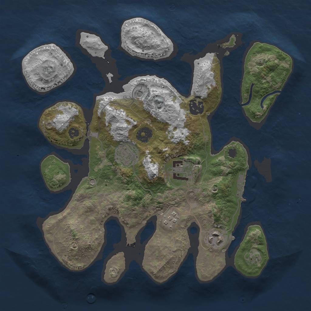 Rust Map: Procedural Map, Size: 3000, Seed: 3212412, 9 Monuments