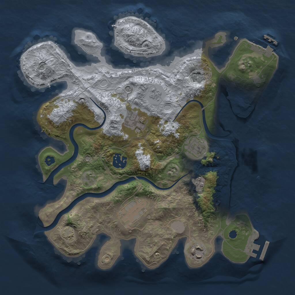 Rust Map: Procedural Map, Size: 3000, Seed: 3212412, 12 Monuments