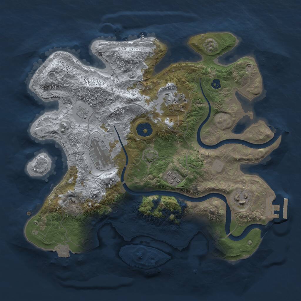 Rust Map: Procedural Map, Size: 3000, Seed: 209531667, 9 Monuments