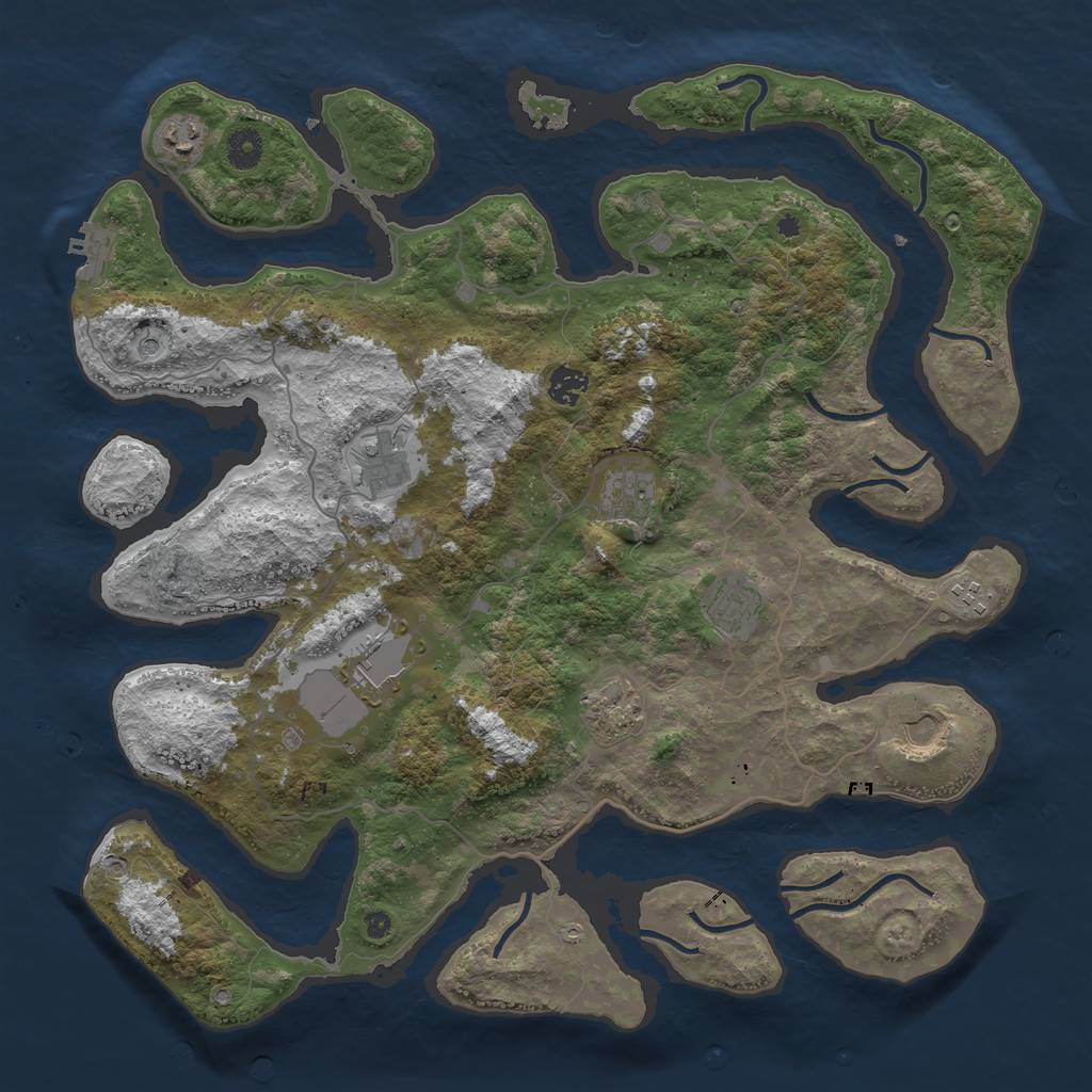 Rust Map: Procedural Map, Size: 4200, Seed: 1243124, 13 Monuments
