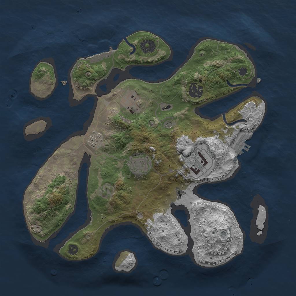 Rust Map: Procedural Map, Size: 3000, Seed: 1871027746, 10 Monuments