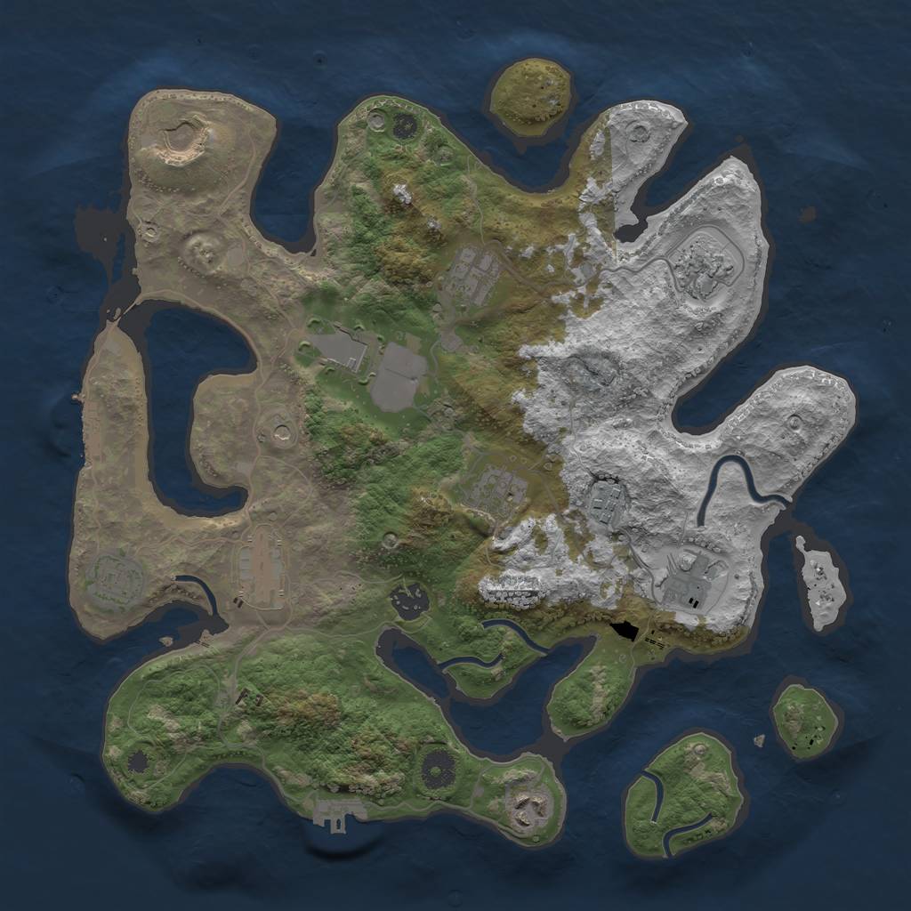 Rust Map: Procedural Map, Size: 3700, Seed: 86969822, 16 Monuments