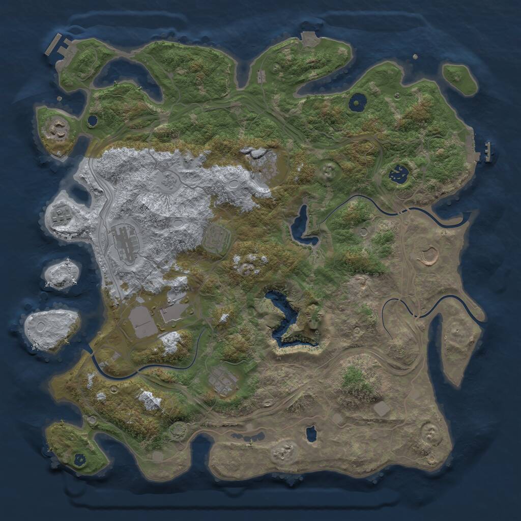 Rust Map: Procedural Map, Size: 4250, Seed: 507145, 15 Monuments