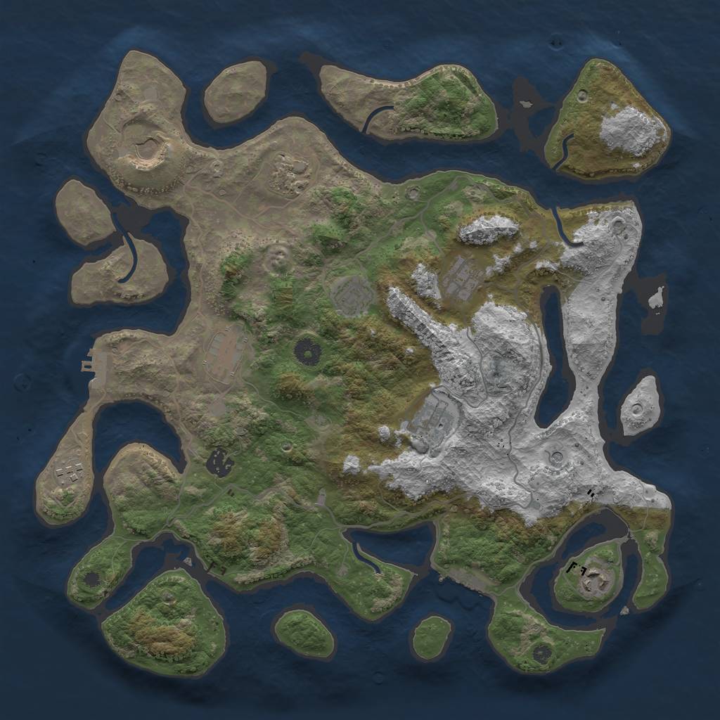 Rust Map: Procedural Map, Size: 4000, Seed: 1635127977, 14 Monuments