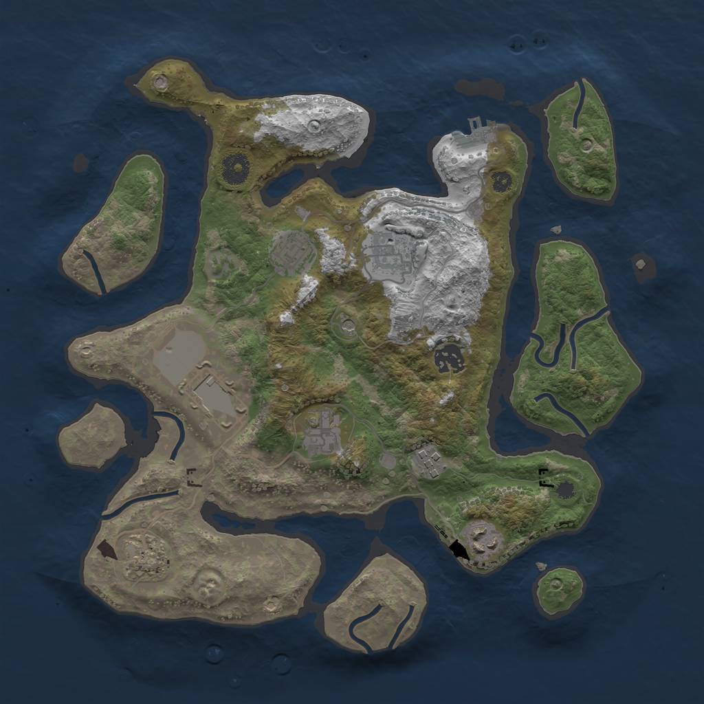 Rust Map: Procedural Map, Size: 3500, Seed: 566720384, 12 Monuments