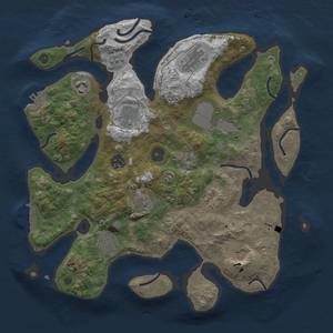 Thumbnail Rust Map: Procedural Map, Size: 3500, Seed: 1703342982, 15 Monuments