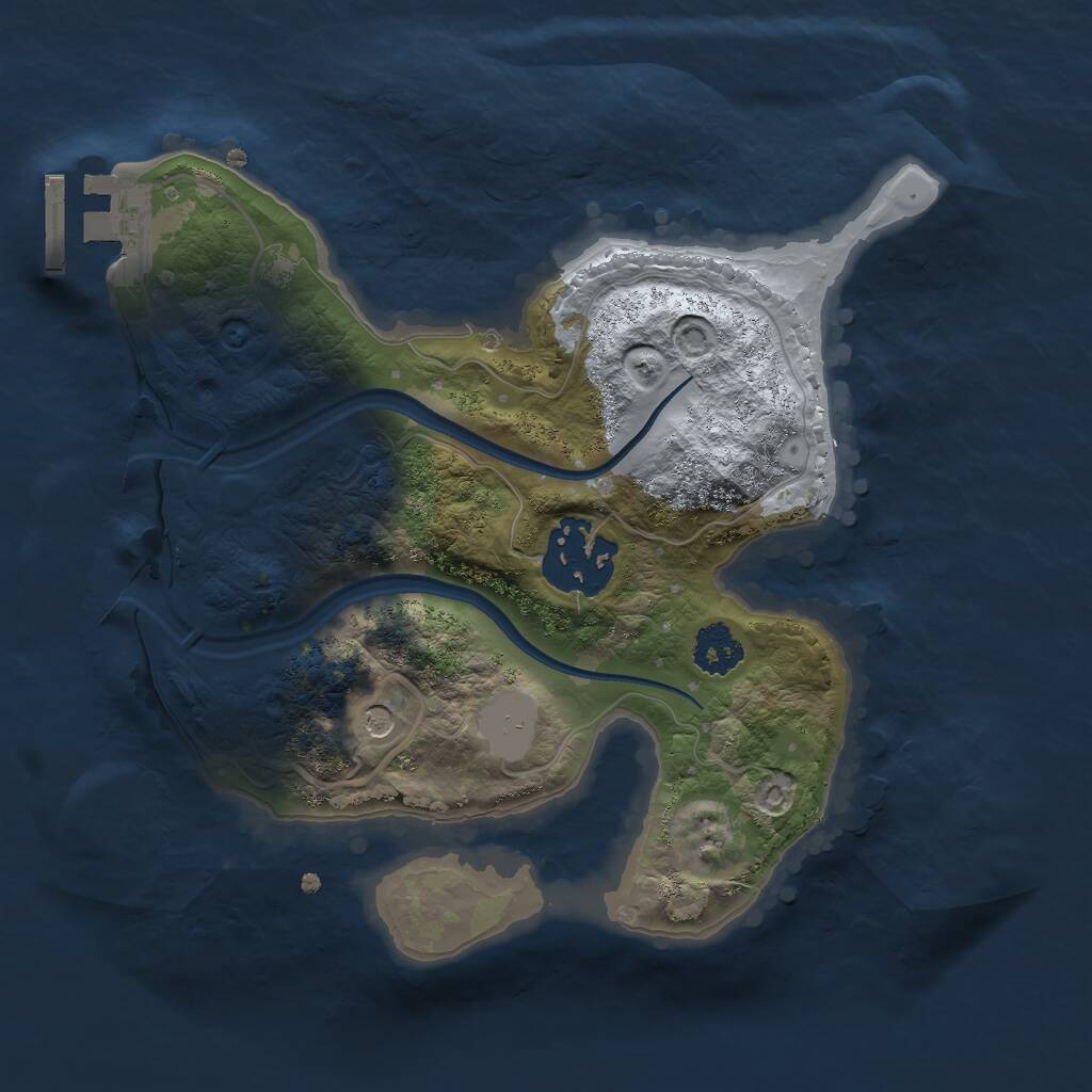 Rust Map: Procedural Map, Size: 2200, Seed: 12222, 4 Monuments