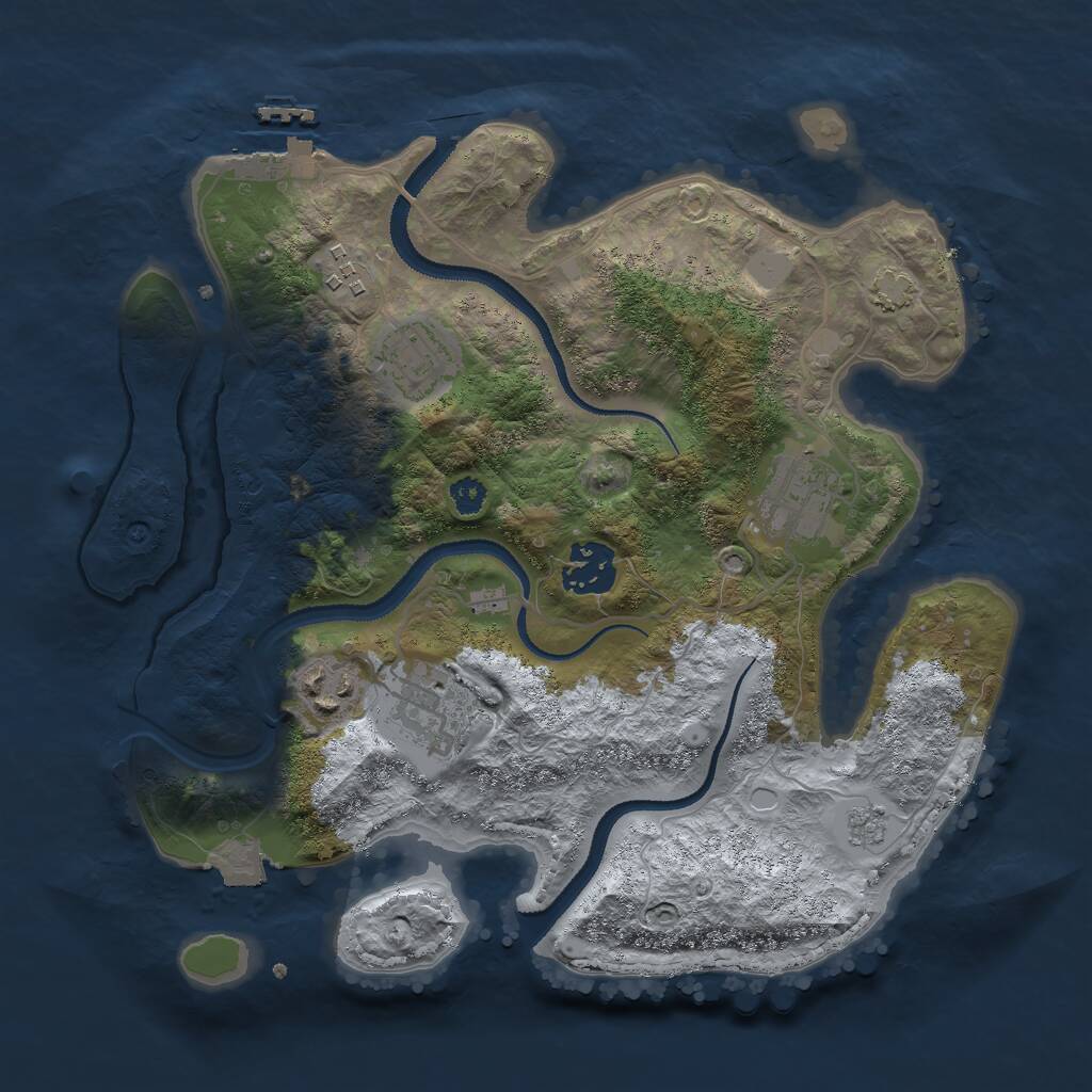 Rust Map: Procedural Map, Size: 3000, Seed: 1947737963, 10 Monuments