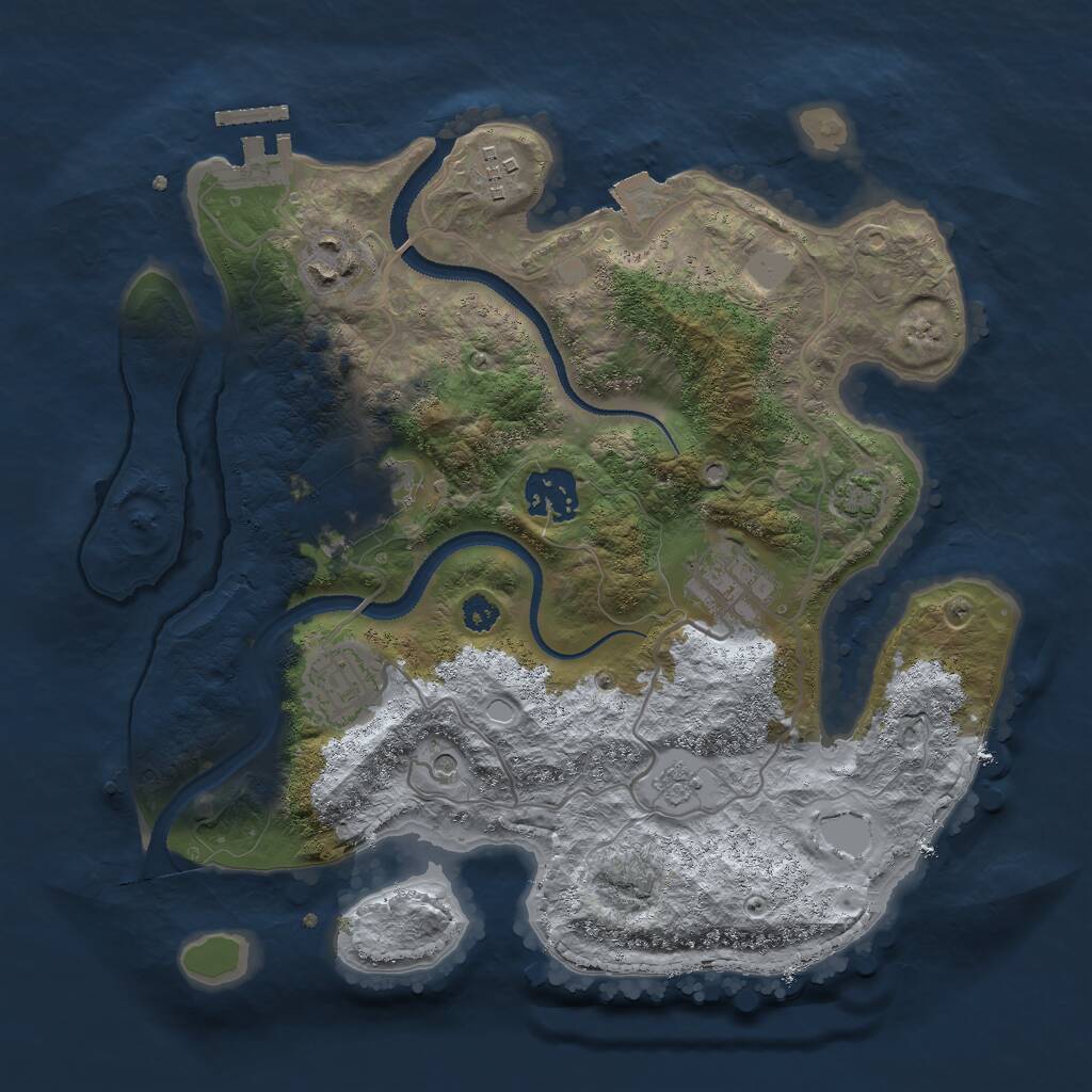 Rust Map: Procedural Map, Size: 3000, Seed: 1947737963, 11 Monuments