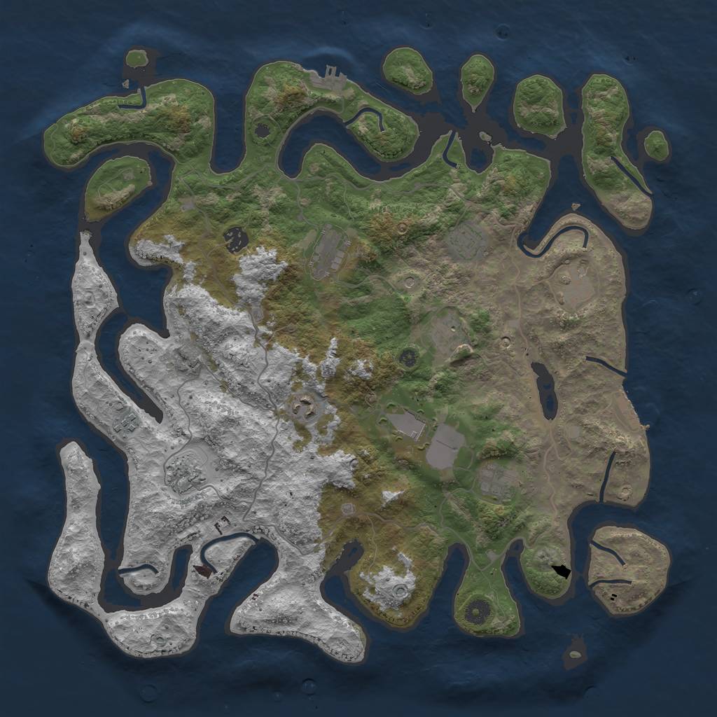 Rust Map: Procedural Map, Size: 4300, Seed: 791081865, 15 Monuments