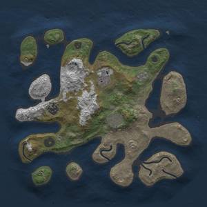 Thumbnail Rust Map: Procedural Map, Size: 3000, Seed: 2600, 7 Monuments