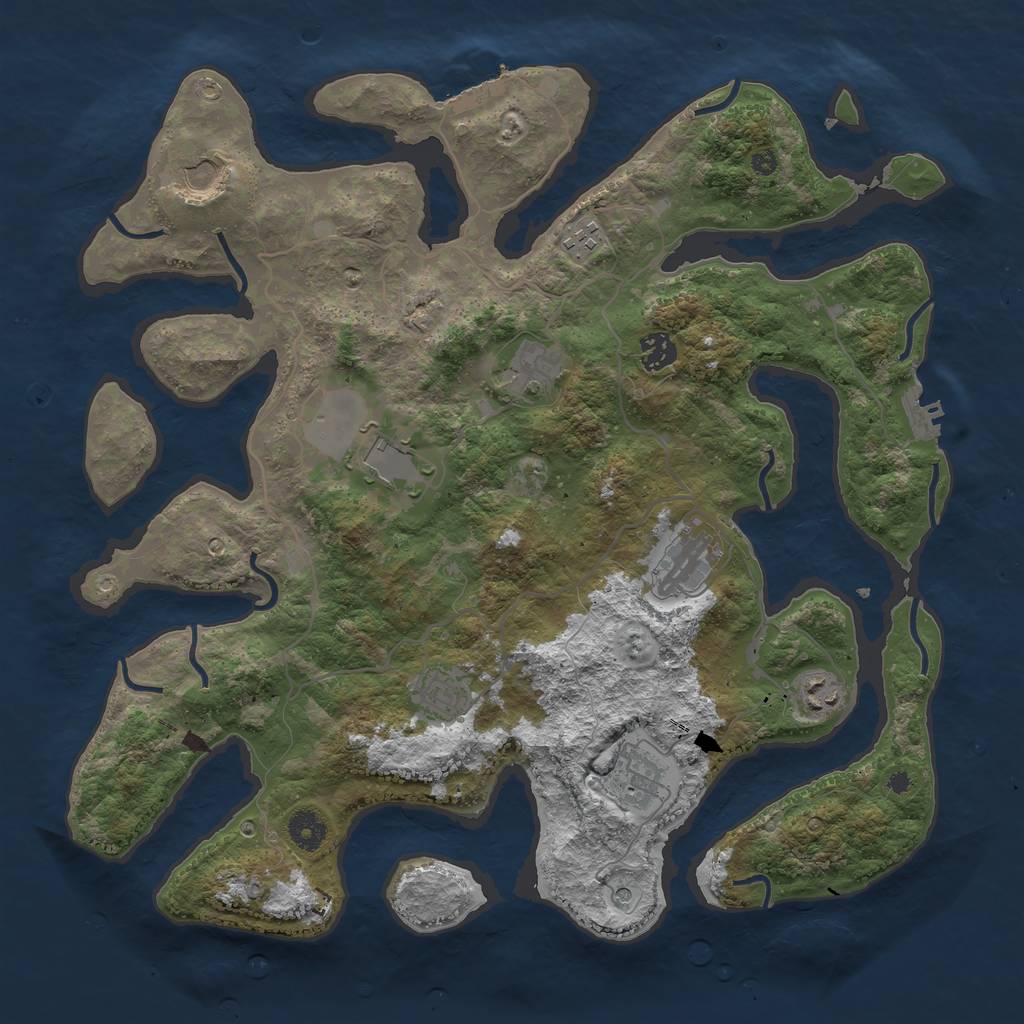 Rust Map: Procedural Map, Size: 4000, Seed: 802479, 14 Monuments