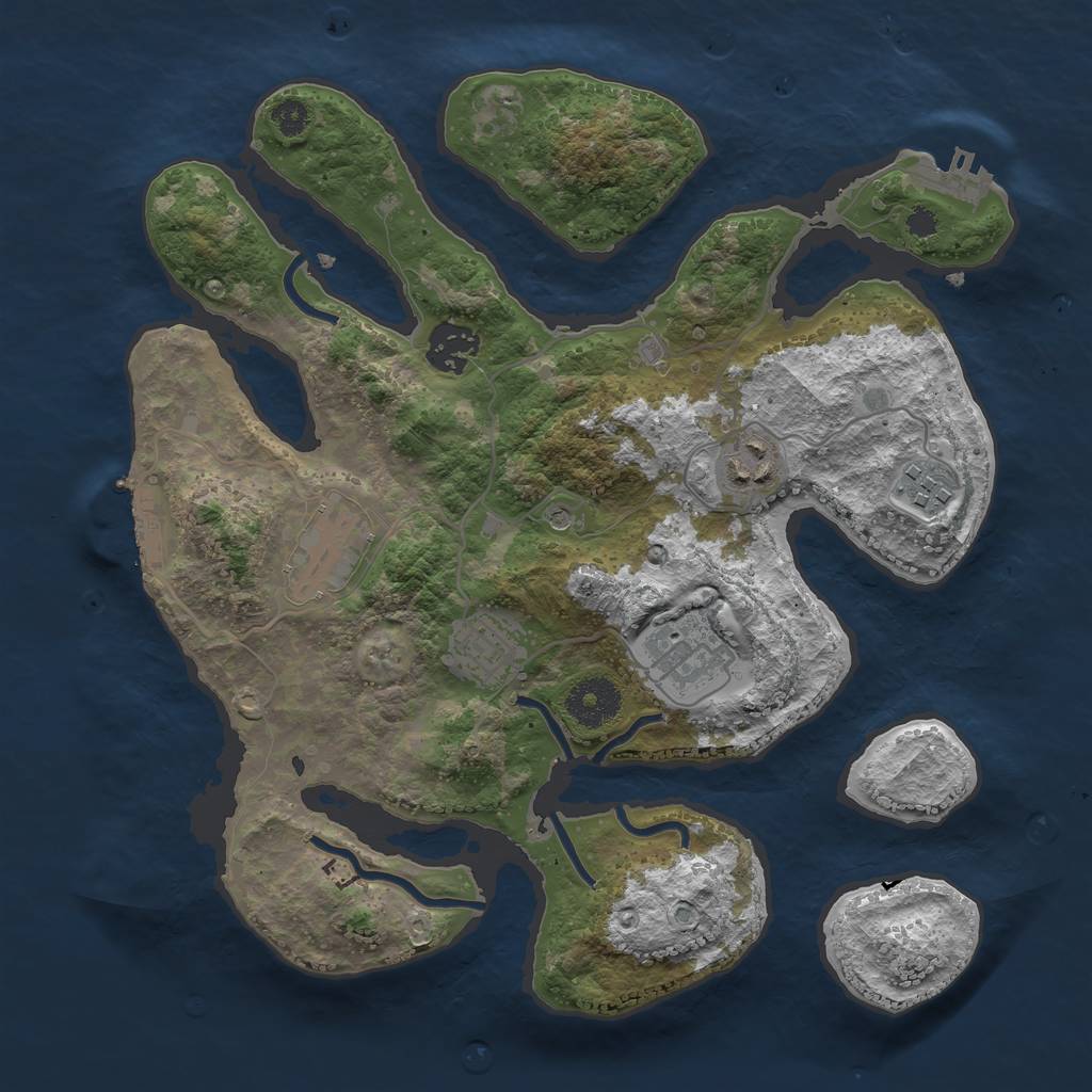 Rust Map: Procedural Map, Size: 3196, Seed: 190174, 11 Monuments