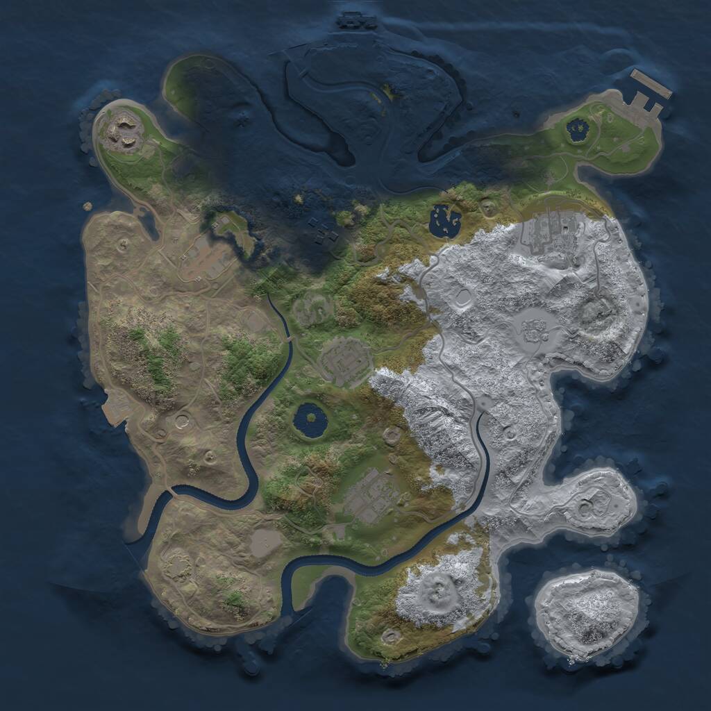 Rust Map: Procedural Map, Size: 3196, Seed: 190174, 13 Monuments