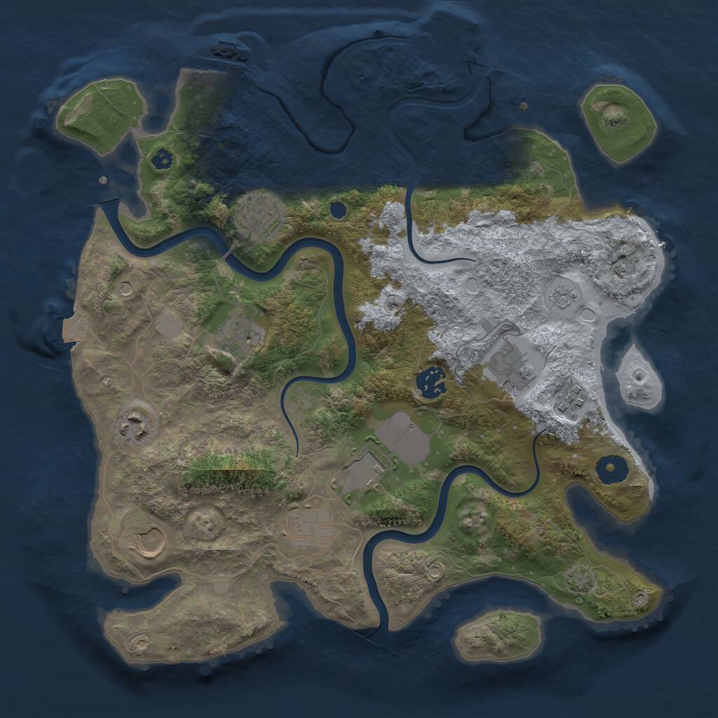 Rust Map: Procedural Map, Size: 3500, Seed: 2242, 15 Monuments