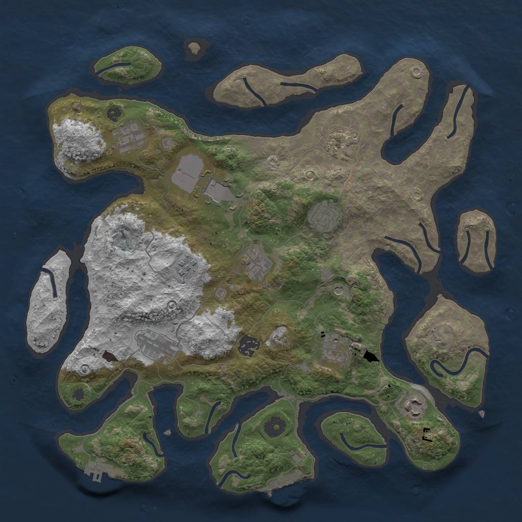 Rust Map: Procedural Map, Size: 3750, Seed: 823087649, 15 Monuments