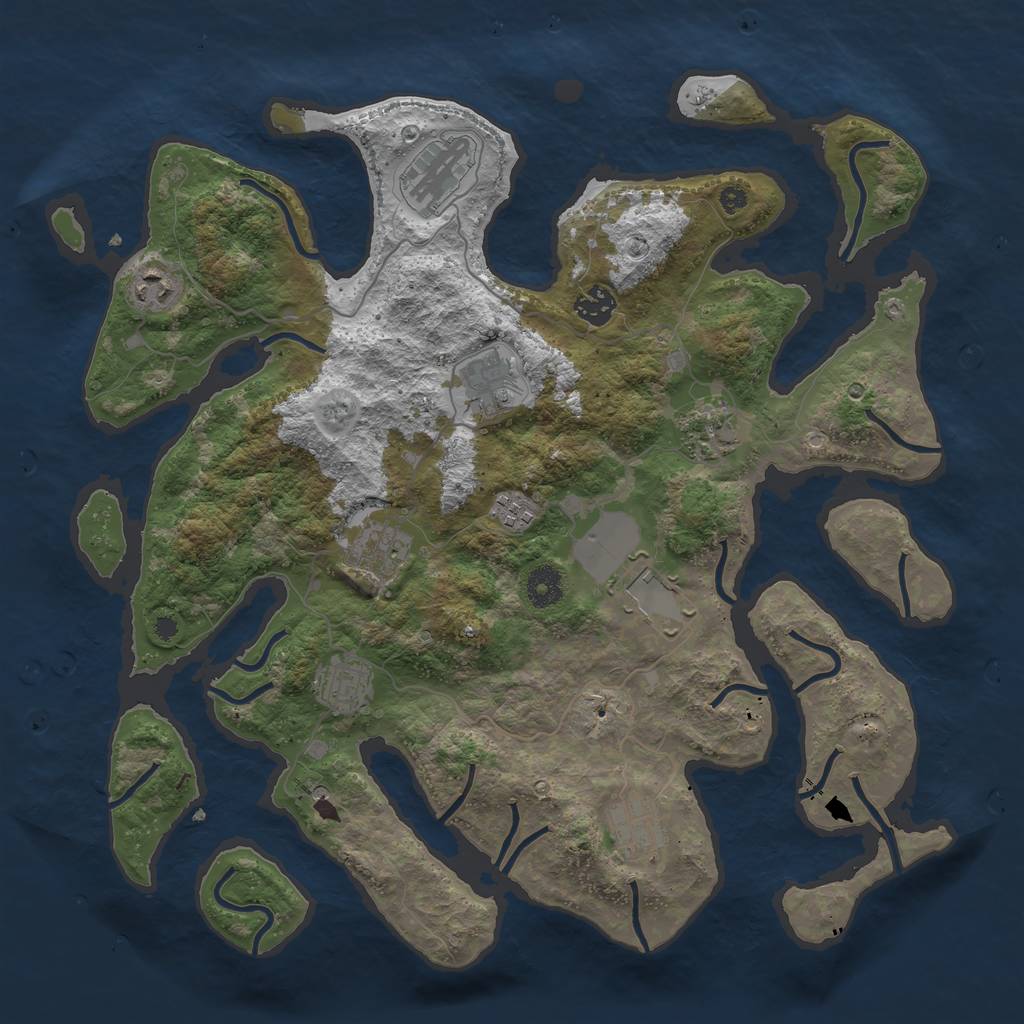 Rust Map: Procedural Map, Size: 3900, Seed: 1388542058, 13 Monuments