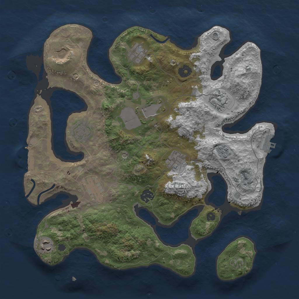 Rust Map: Procedural Map, Size: 3500, Seed: 86969822, 15 Monuments