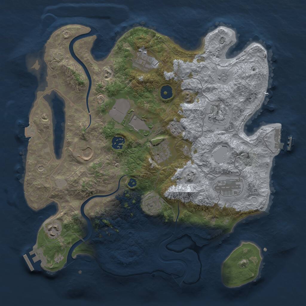 Rust Map: Procedural Map, Size: 3500, Seed: 86969822, 16 Monuments