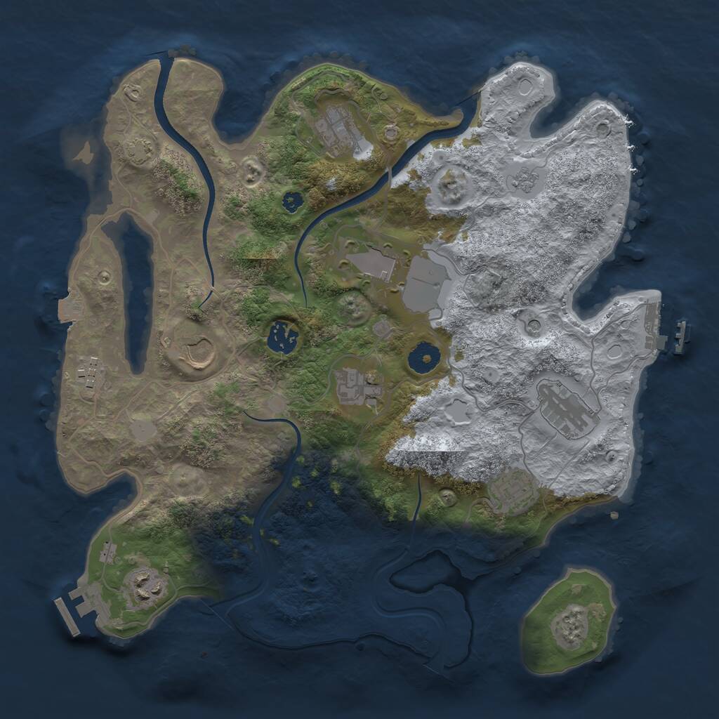 Rust Map: Procedural Map, Size: 3500, Seed: 86969822, 15 Monuments