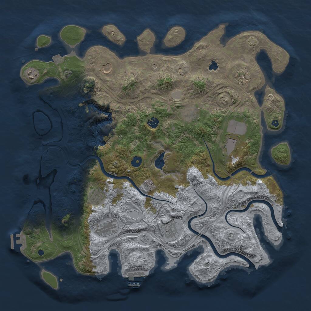 Rust Map: Procedural Map, Size: 4300, Seed: 1260618995, 16 Monuments