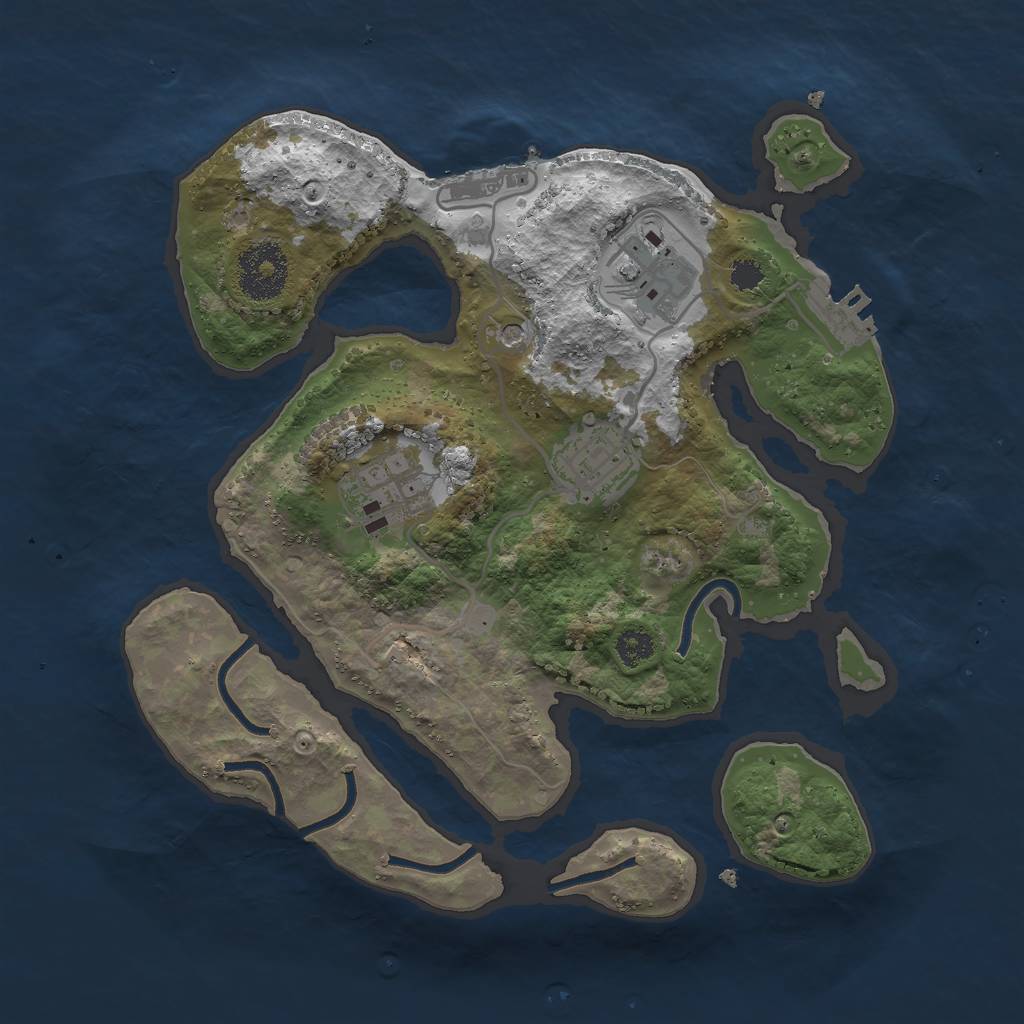 Rust Map: Procedural Map, Size: 2800, Seed: 69428, 8 Monuments