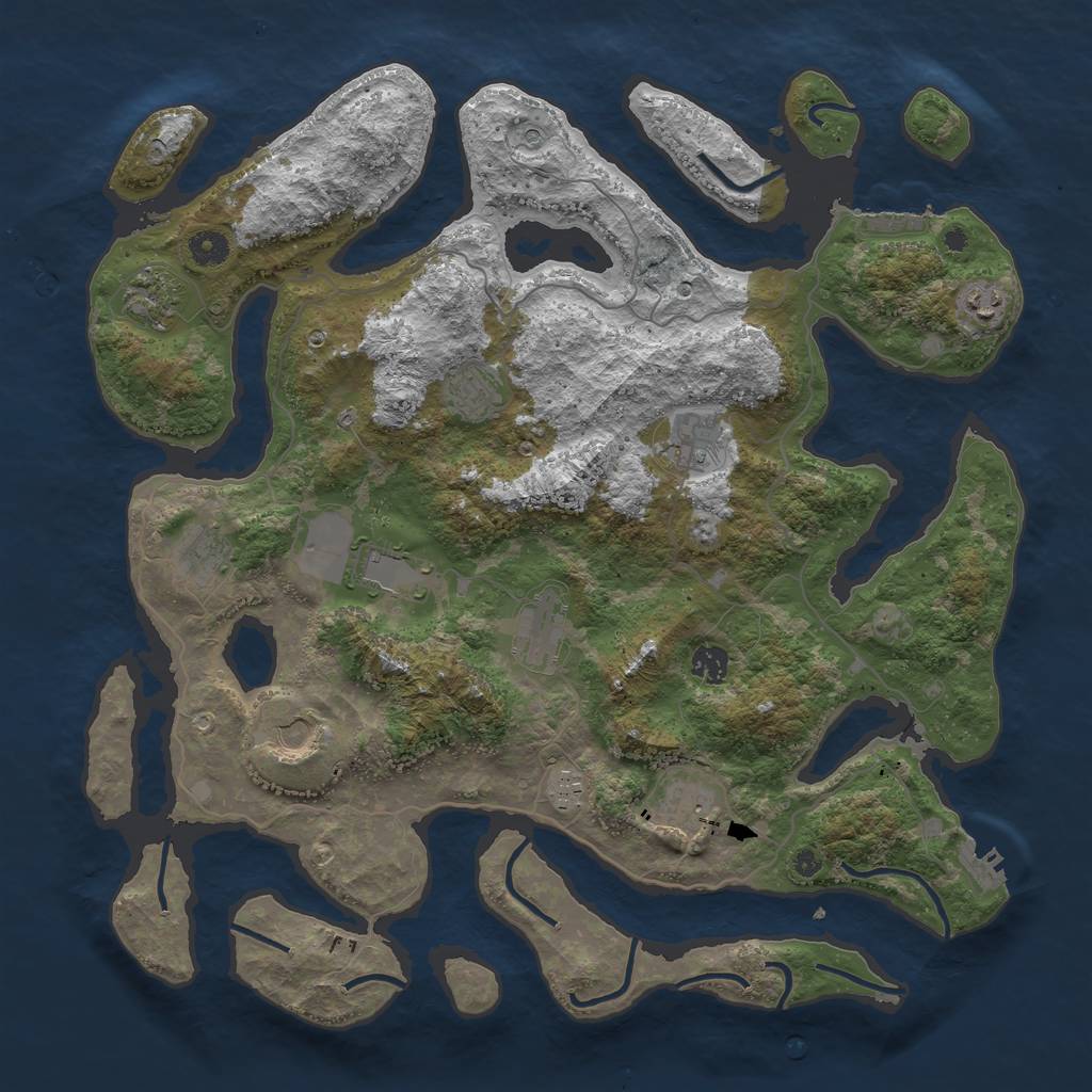 Rust Map: Procedural Map, Size: 4300, Seed: 1204491095, 16 Monuments