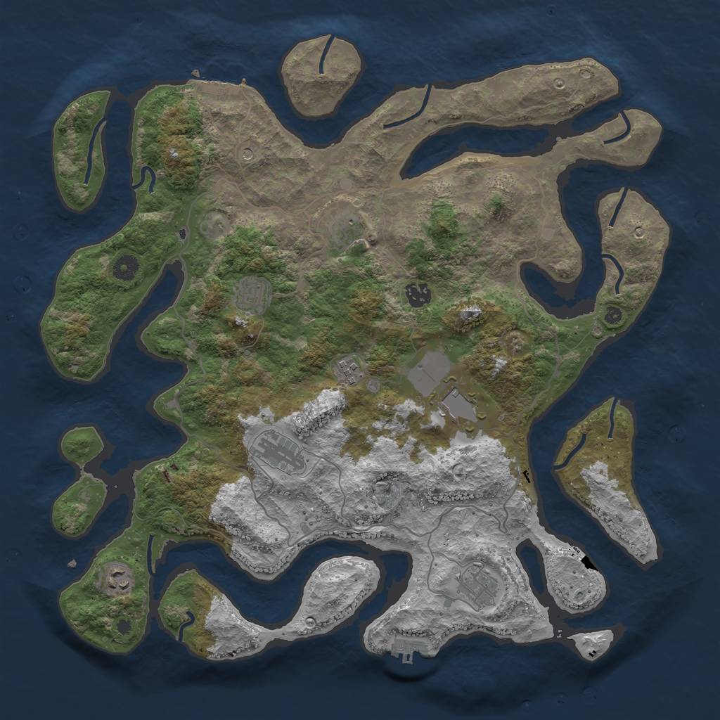 Rust Map: Procedural Map, Size: 4250, Seed: 429820324, 13 Monuments