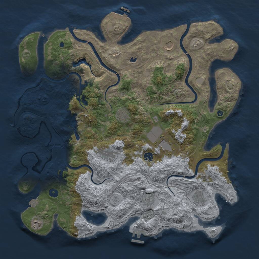Rust Map: Procedural Map, Size: 4250, Seed: 429820324, 15 Monuments