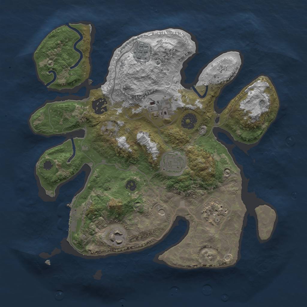 Rust Map: Procedural Map, Size: 2900, Seed: 35732, 10 Monuments