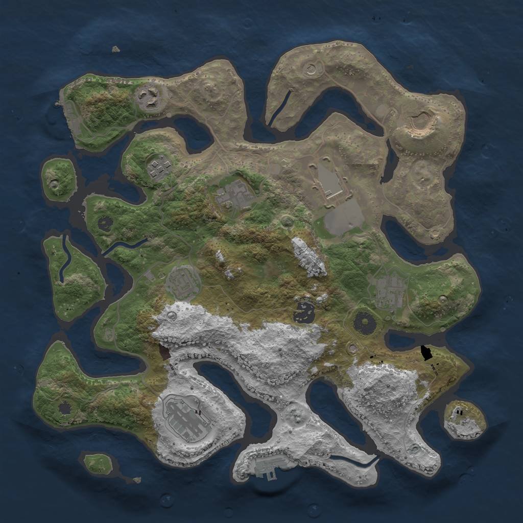 Rust Map: Procedural Map, Size: 3500, Seed: 85205733, 14 Monuments