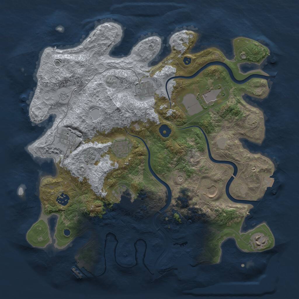 Rust Map: Procedural Map, Size: 3700, Seed: 136345173, 15 Monuments