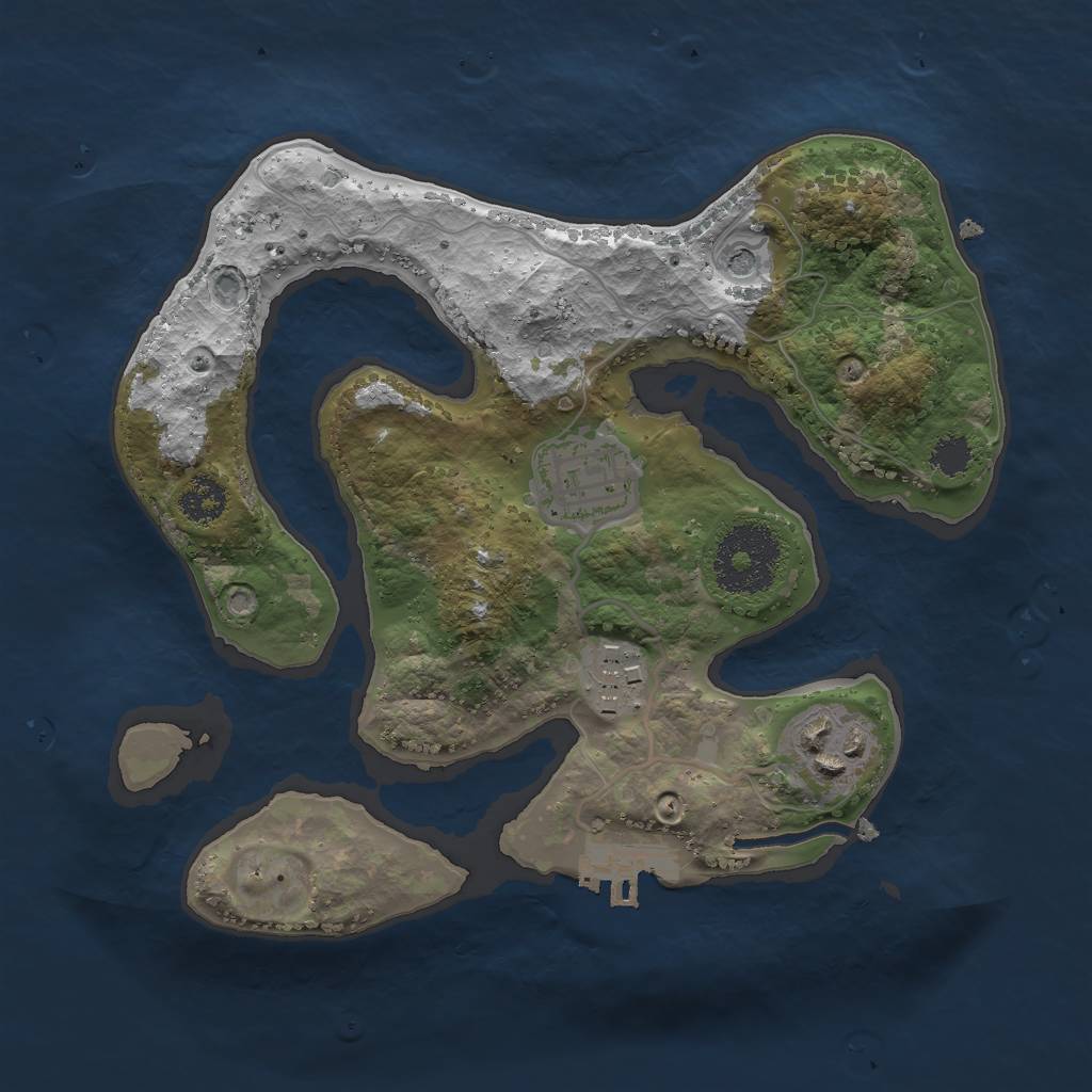 Rust Map: Procedural Map, Size: 2400, Seed: 1616161616, 7 Monuments