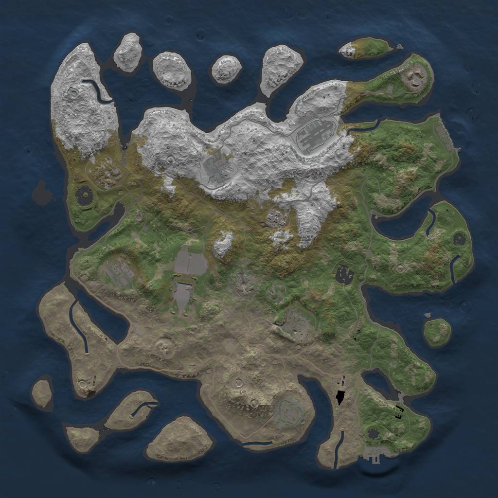 Rust Map: Procedural Map, Size: 4000, Seed: 1099793869, 15 Monuments