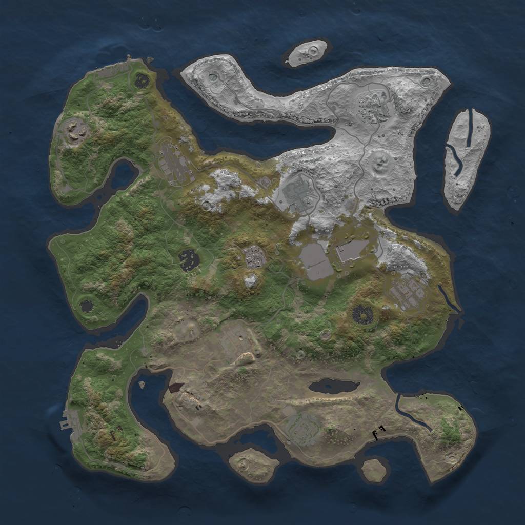 Rust Map: Procedural Map, Size: 3700, Seed: 1677031740, 15 Monuments