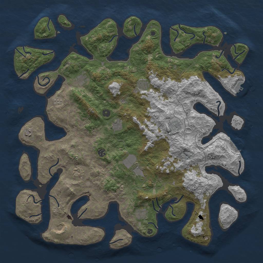 Rust Map: Procedural Map, Size: 5000, Seed: 29315269, 16 Monuments