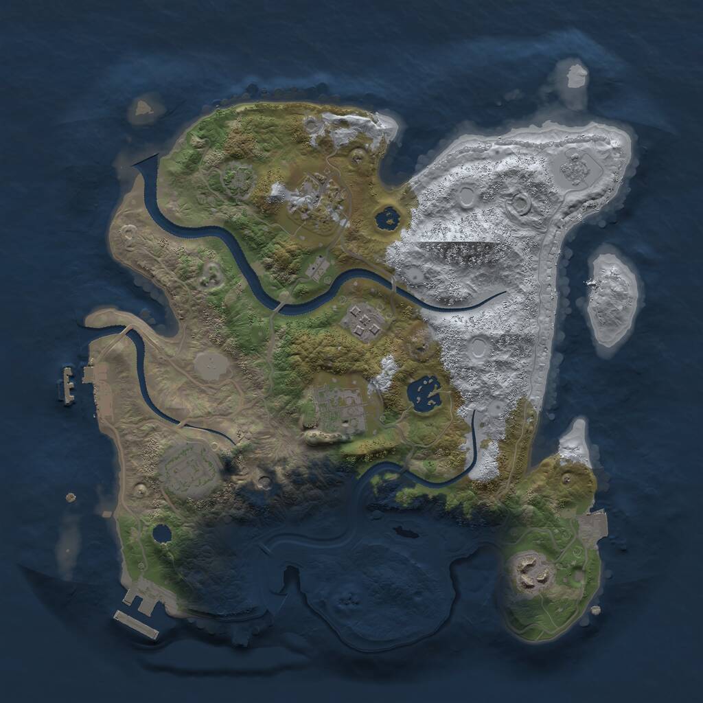 Rust Map: Procedural Map, Size: 3000, Seed: 592430204, 12 Monuments