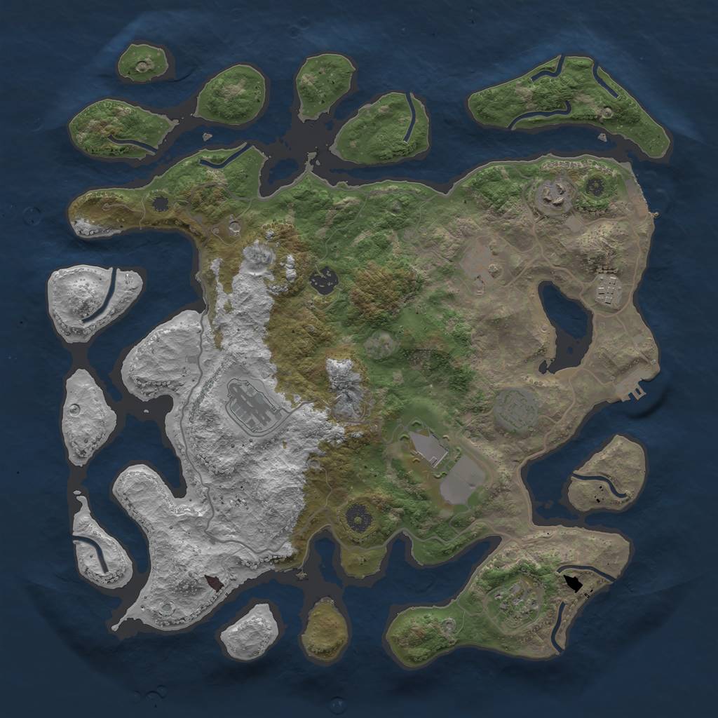 Rust Map: Procedural Map, Size: 4000, Seed: 156836938, 13 Monuments