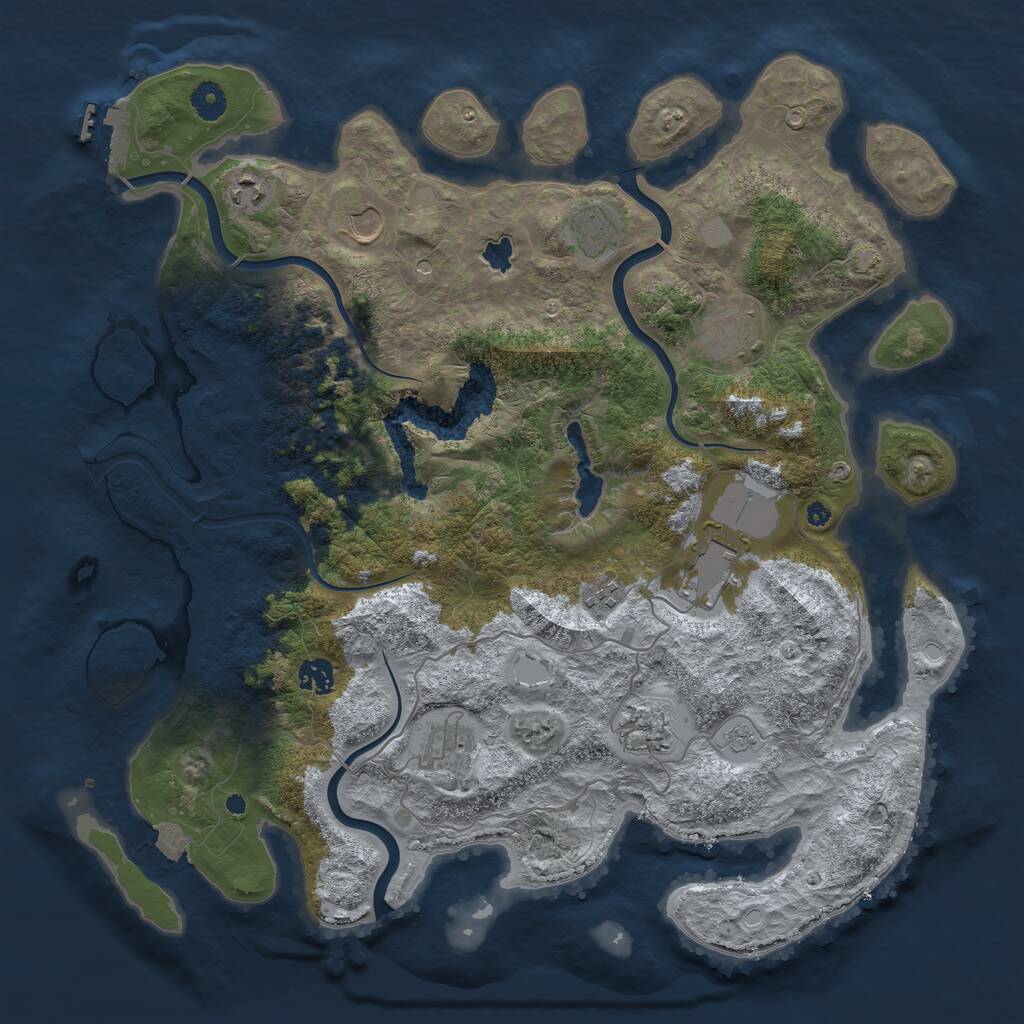 Rust Map: Procedural Map, Size: 4196, Seed: 13249, 14 Monuments