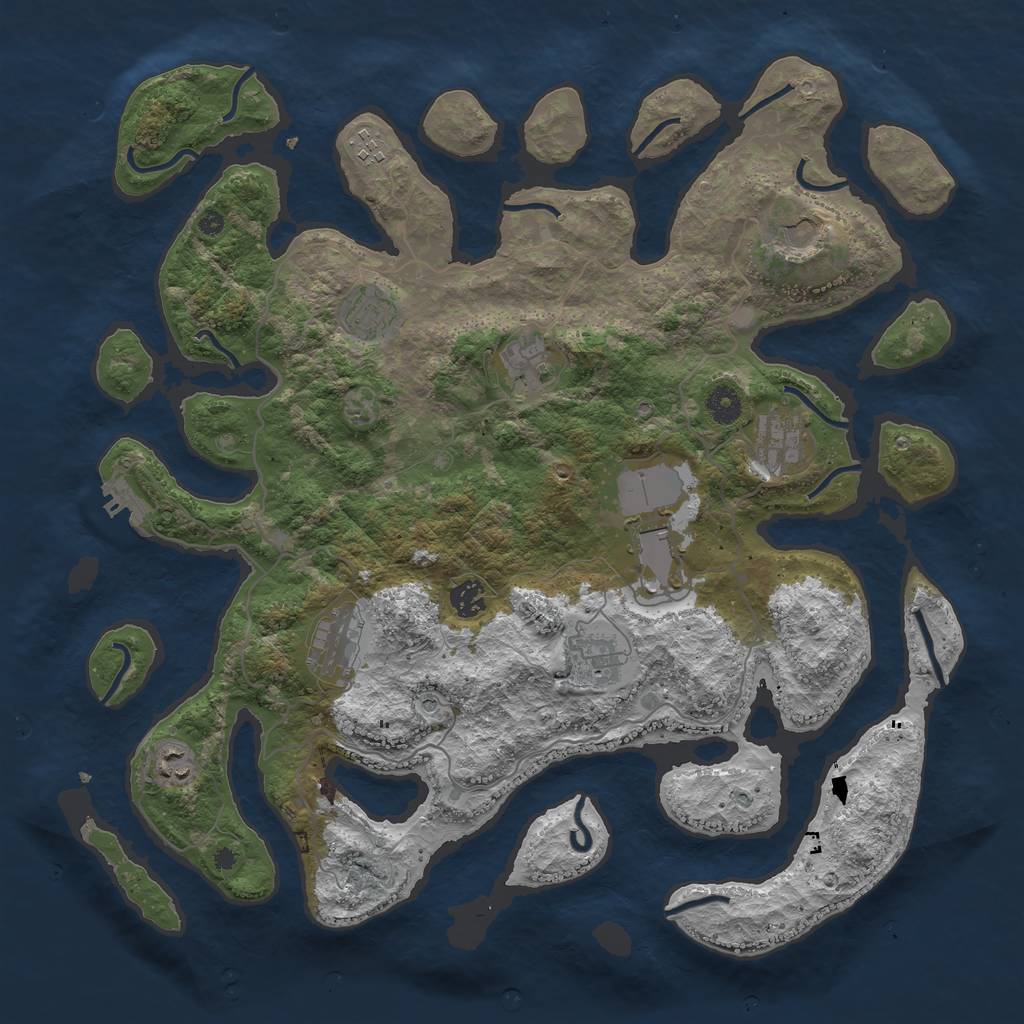 Rust Map: Procedural Map, Size: 4196, Seed: 13249, 14 Monuments
