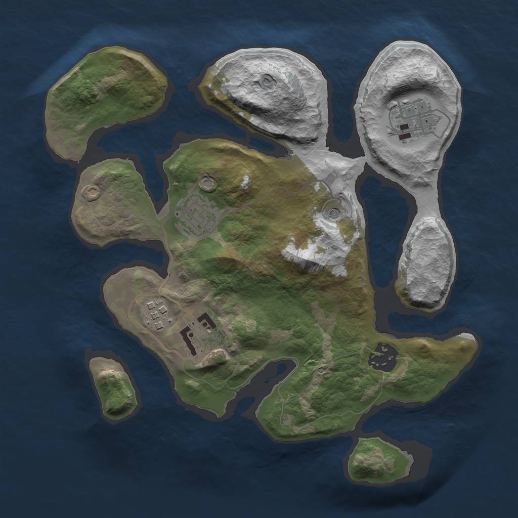 Rust Map: Barren, Size: 2700, Seed: 49529451, 8 Monuments