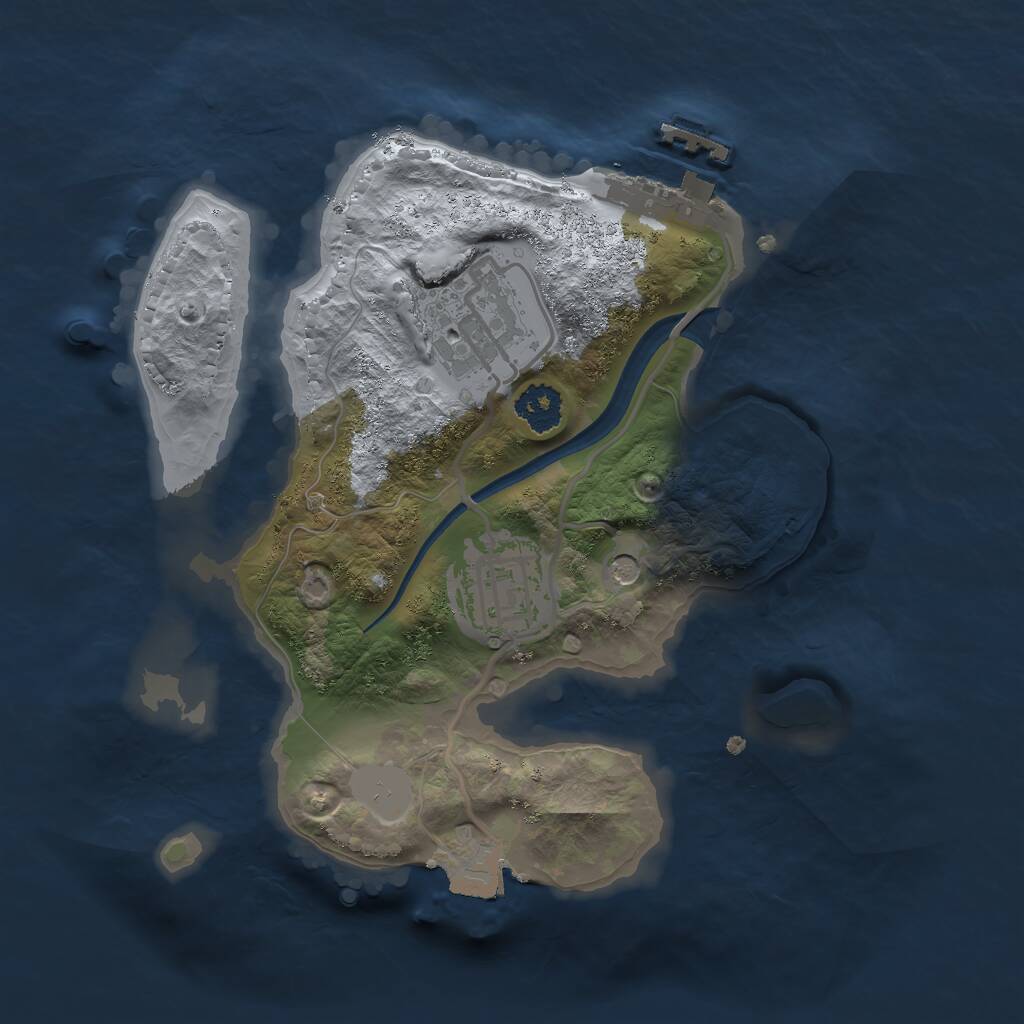 Rust Map: Procedural Map, Size: 2200, Seed: 1739000012, 5 Monuments