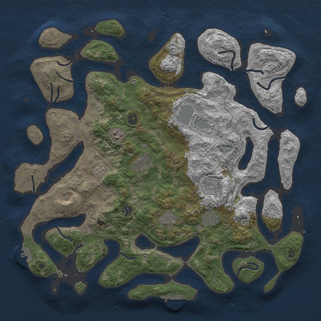 Rust Map: Procedural Map, Size: 4500, Seed: 18542, 14 Monuments