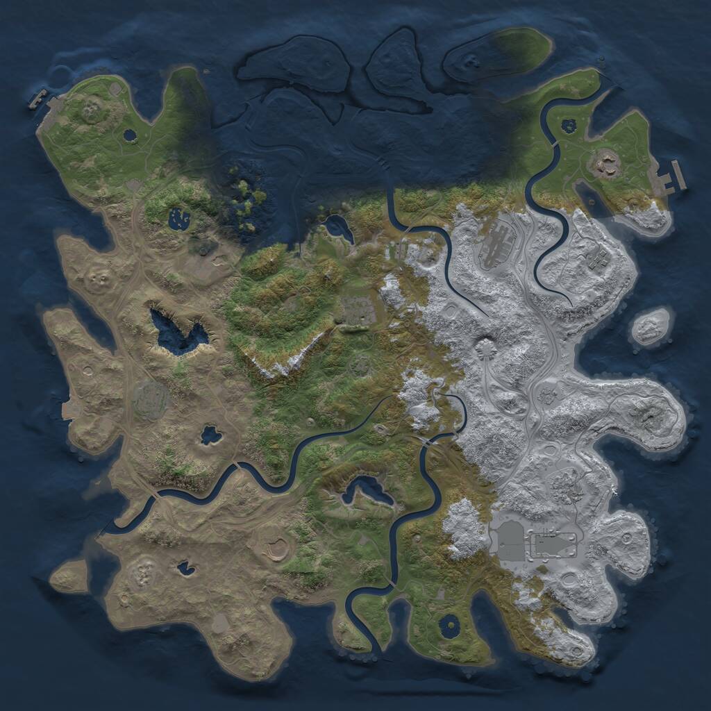 Rust Map: Procedural Map, Size: 4700, Seed: 4000000, 16 Monuments