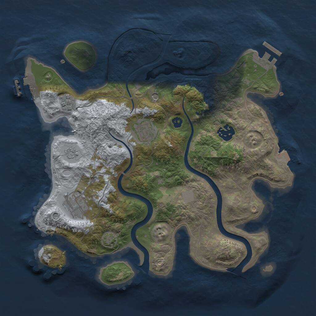 Rust Map: Procedural Map, Size: 3000, Seed: 57004872, 10 Monuments