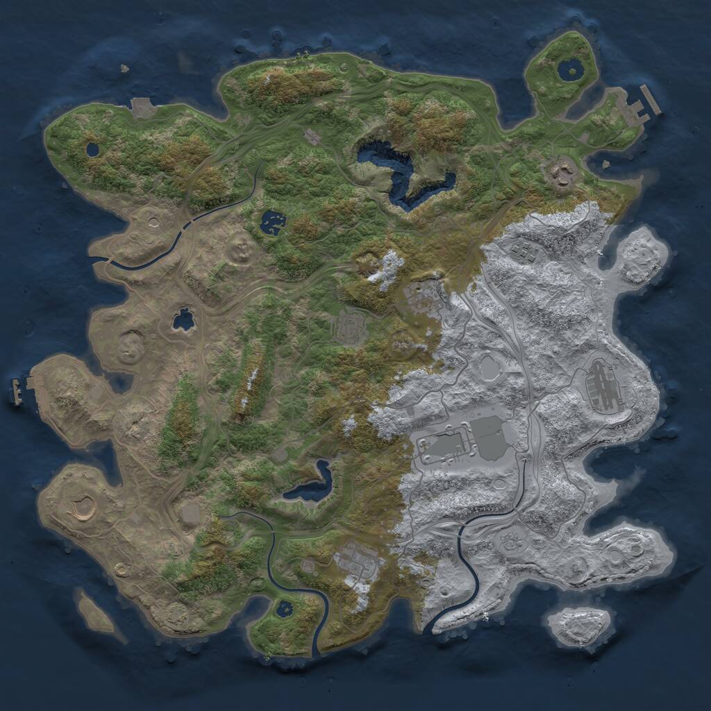 Rust Map: Procedural Map, Size: 4300, Seed: 471429, 15 Monuments