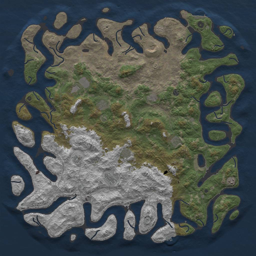 Rust Map: Procedural Map, Size: 6000, Seed: 489156, 16 Monuments