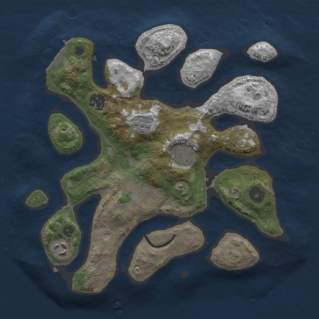 Rust Map: Procedural Map, Size: 3000, Seed: 1650246832, 9 Monuments