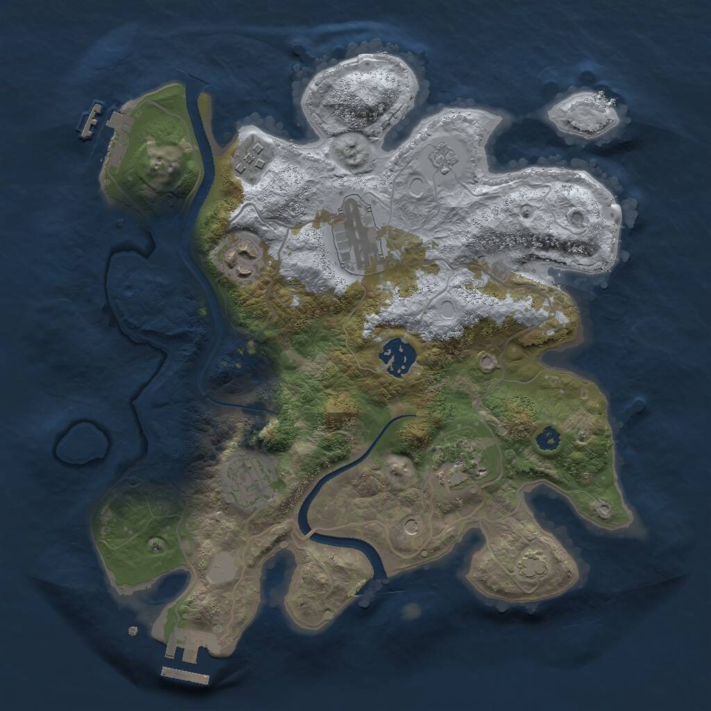 Rust Map: Procedural Map, Size: 3000, Seed: 1650246832, 12 Monuments