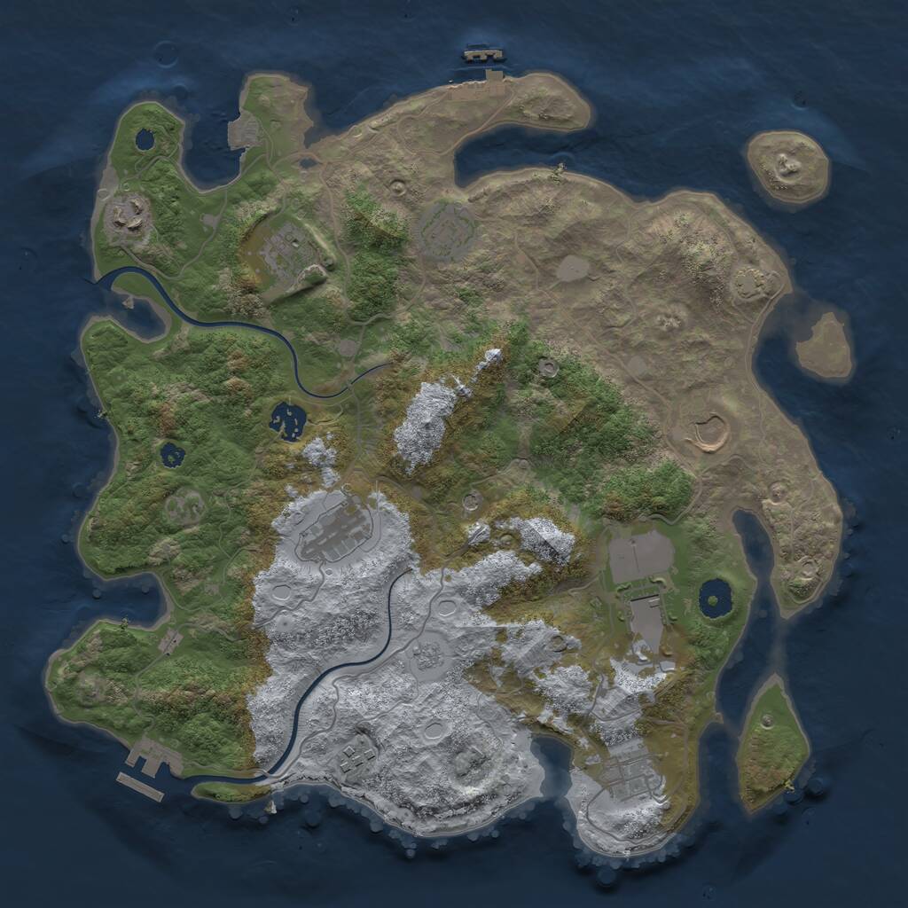 Rust Map: Procedural Map, Size: 3700, Seed: 807103129, 15 Monuments